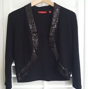 RED PETITE Black Large Sequin-embellished bolero o